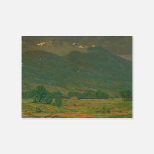 Wallace Weir Fahnestock, Owls Head Mountain: Vermont, 1910-1930 oil on board 20&rdquo; x 16&rdquo; frame 15.75&rdquo; x 11.25&rdquo; actual Heavy impasto oil painting of Owls Head Mountain, in Dorset, Vermont by Wallace Weir Fahnestock. Signed [