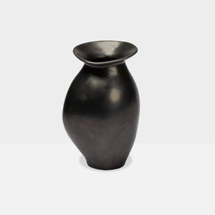 Studio Pottery, Freeform Vase: Europe, 1996 ceramic, glaze 9.25” x 6” x 5” Freeform vase with metallic semi-gloss glaze, inscribed [ARS 96] to underside. Tags: modernist, mid century, pottery, jouve, french, europ