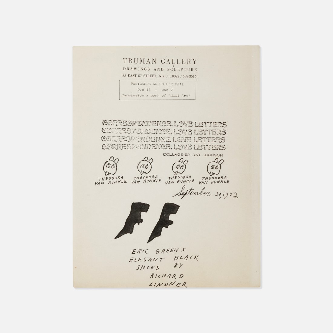 Truman Gallery, Collage by Ray Johnson Flyer (1 of 1)