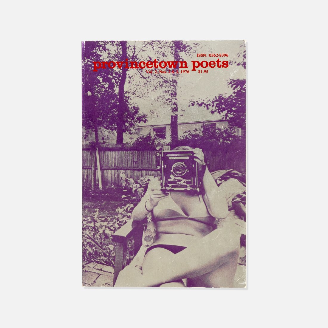 Nan Goldin, et. al., Provincetown Poets: Massachusetts, 1976 printed matter 9” x 6” Provincetown Poets Vol. 2, No. 2 & 3, edited by Charles Boyle and Louis Postel; a literary journal featuring an early, four photo portfolio by Na