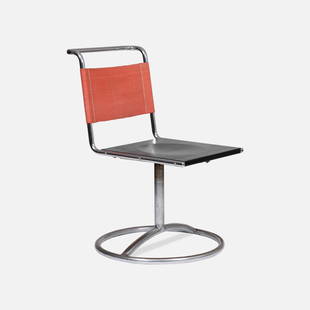 Hans Luckhardt, ST16 Chair: Germany, c. 1931 painted wood, tubular steel, iron yarn 30 3/4" x 22" x 17" x 15 3/4" seat ST16 chair by Hans Luckhardt for Deutsche Stahlmobel (DESTA). Tags: modernist, deco, machine age, machinist,