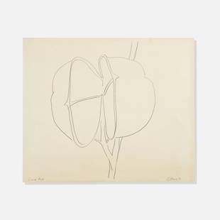 Joseph D'Urso, Seed Pod: USA, 1971 graphite on paper 16 3/4" x 14" Seed Pod by Joseph D'urso, widely known for his loft interiors and proponency of the High Tech movement. The light, organic nature of the drawing fits the oeu