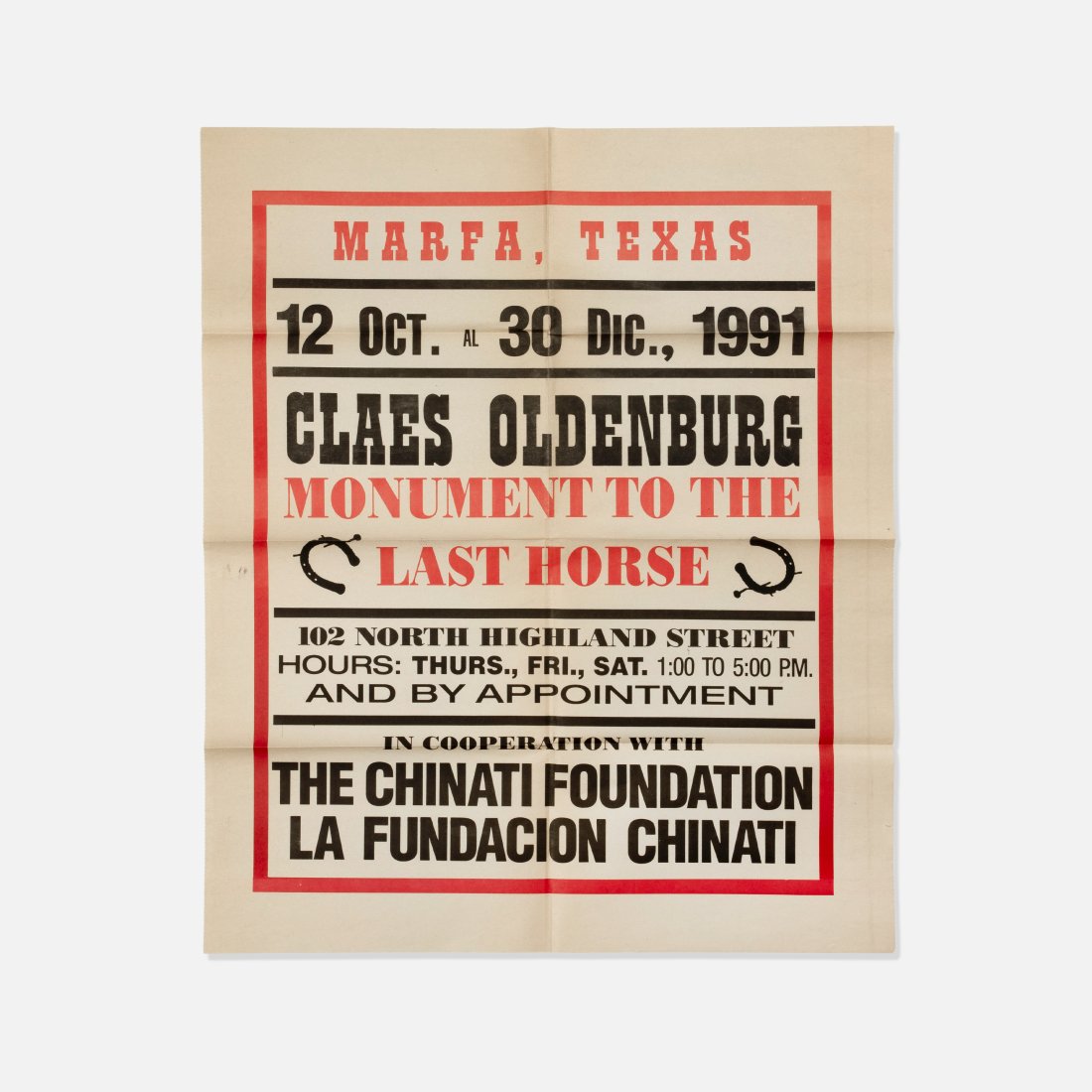 Claes Oldenburg with Rob Weiner and Donald Judd, Monument to the Last Horse Poster (1 of 1)