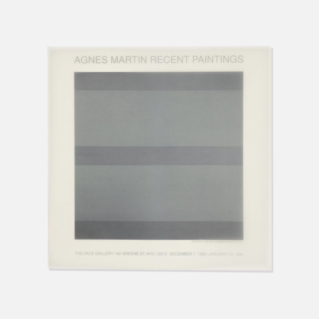 Pace Gallery, Agnes Martin, Recent Paintings Invite (1 of 1)