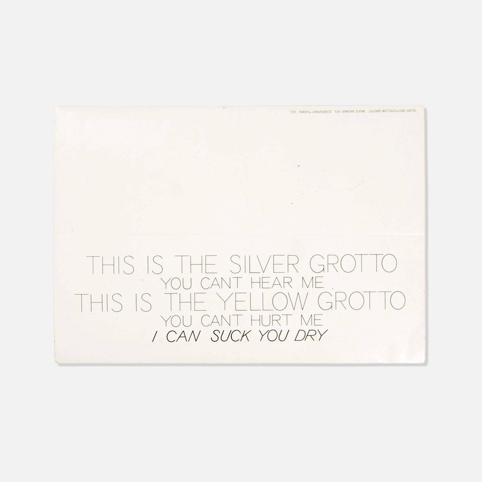After Bruce Nauman, Gemini G.E.L., Silver Grotto/Yellow Grotto (1 of 1)
