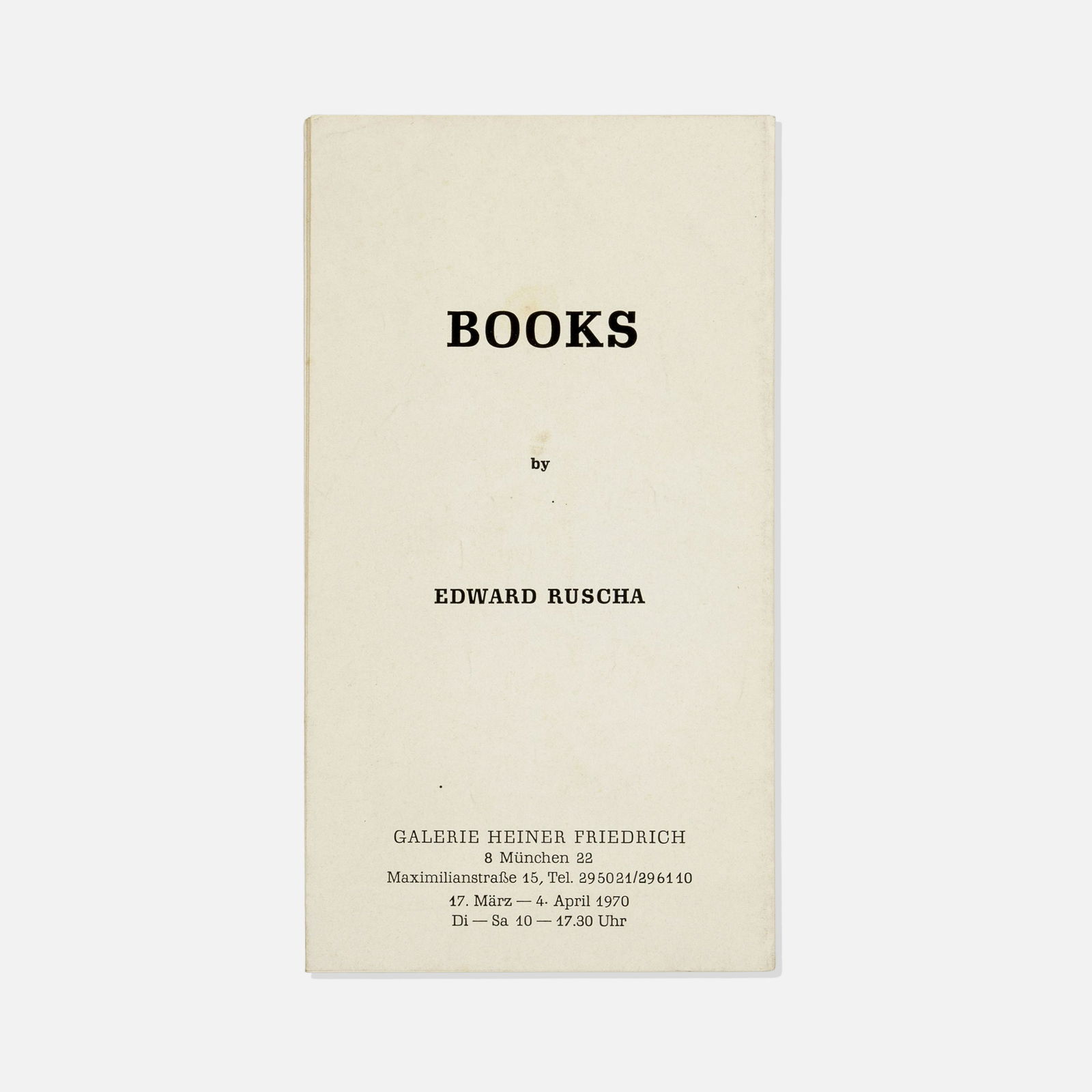Galerie Heiner Fredrich, Books by Edward Ruscha Catalog (1 of 3)