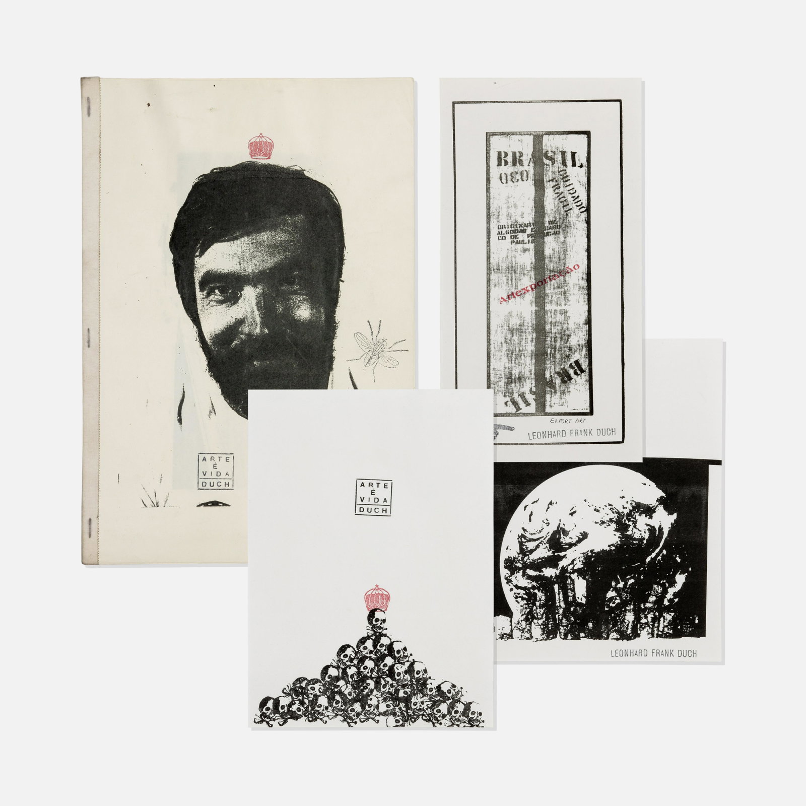 Leonhard Frank Duch, Mail Art: Brazil, 1970s printed matter 12 1/2” x 8 5/8” largest Leonhard Frank Duch is known for his heavy participation in the mail-art scene through the second half of the 20th century. Including 