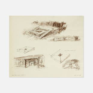 James Wines, S.I.T.E., Drawing for Ansel Adams Center: USA, 1985 ink on paper 17" x 14" Architectural drawing by James Wines under his firm, SITE for the unrealized Ansel Adams Center in Caramel, California. Noted to lower left edge [Ansel Adams Center