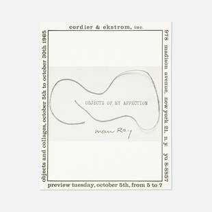 Cordier & Ekstrom, Inc., Man Ray Invite: USA, 1965 printed matter 11” x 8 1/2” Invitation published on the occasion of Objects and Collages by Man Ray at Cordier & Ekstrom, Inc., October 5 - 30, 1965. The exhibition included