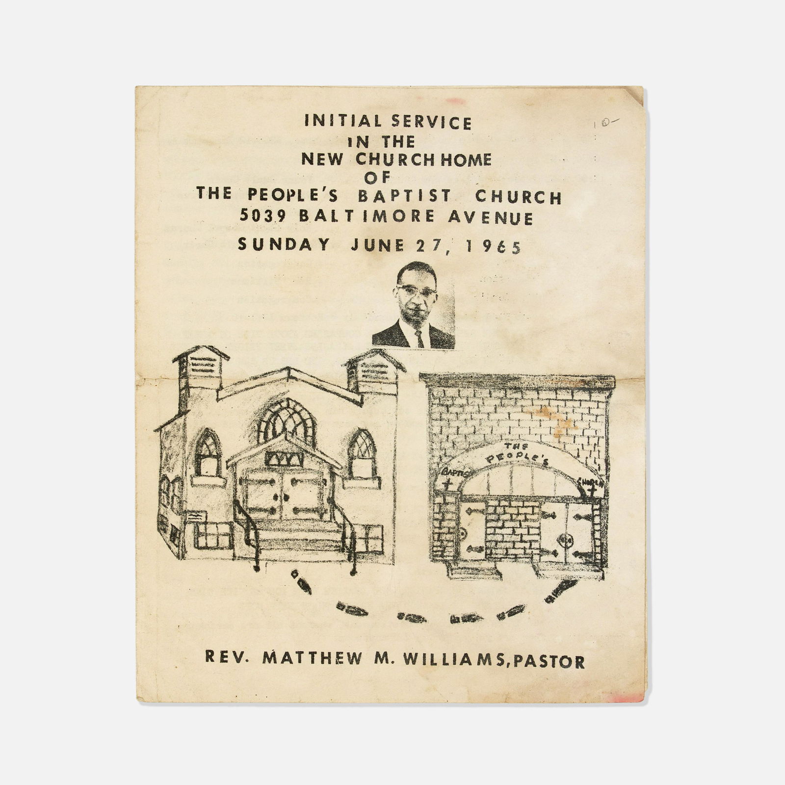 The People's Baptist Church, Initial Service Program (1 of 2)