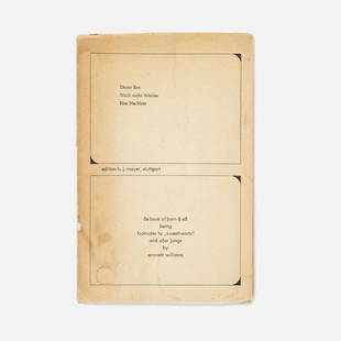 Dieter Rot, Emmett Williams, Book Belonging to Carolee Schneemann: Germany, 1968 printed matter 8 3/4 x 5 3/4 Collaboration between Fluxus artists Dieter Rot and Emmett Williams, Noch mehr Scheisse Ein Nachlese book of thorn & eth, footnotes to ,,sweethearts" and oth