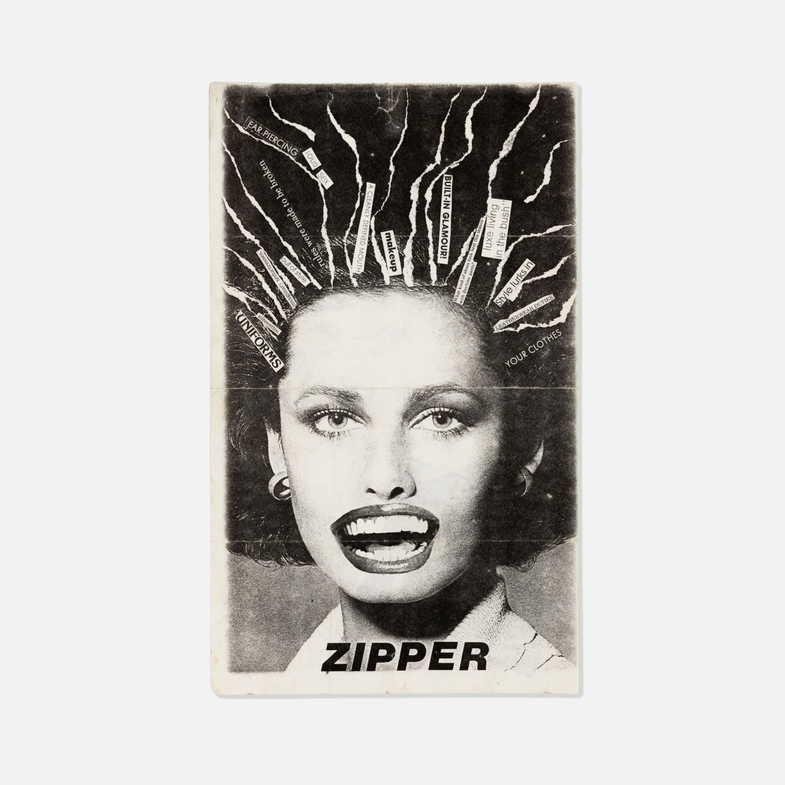 Zipper, Sally Beers and Judith Wong, Announcement: USA, 1980 printed matter 14” x 8 1/2” Announcement flyer for Zipper, a fashion-focused magazine by Sally Beers and Judith Wong. The announcement requesting patrons to send in their [origin