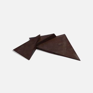 Attributed to Beverly Pepper, Maquette for Trinity: USA, c. 1971 corten steel 2 1/8" x 13 1/4" x 11 1/4" Maquette for Trinity attributed to Beverly Pepper, comprised of three interlocking steel forms. A similar example in the collection of The