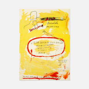 Yvon Lambert, Jean-Michel Basquiat, Supercomb Poster: USA/France, 1988 offset lithograph 29&rdquo; x 20 1/2&rdquo; Supercomb by Jean-Michel Basquiat. Published as the promotional poster for his 1988 show at Yvon Lambert Gallery. Tags: modern, modernism,