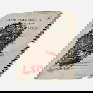 Robert Loughlin, Untitled (LSD): USA, c. 2000-2010 acrylic on torn dust jacket 11” x 9 1/4” Provenance: Acquired directly from the artist; Collection of Paul Johnson Exhibited: Robert Loughlin Collection, Paul