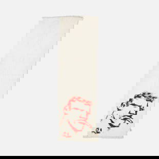 Robert Loughlin, Untitled (Scarf): USA, c. 2000-2010 acrylic on silk scarf 44” x 13 1/2” Provenance: Acquired directly from the artist; Collection of Paul Johnson Exhibited: Robert Loughlin Collection, Paul Johnson's