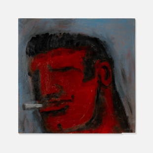 Robert Loughlin, Untitled (Brute): USA, c. 2000-2005 oil on wood panel 22 1/2” x 22 1/4” Provenance: Acquired directly from the artist; Collection of Paul Johnson Exhibited: Robert Loughlin Collection, Paul Johnson's Privat