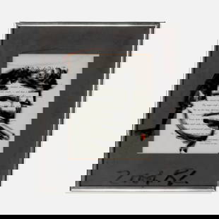 Robert Loughlin, Untitled (Brute): USA, 2004 acrylic on glass, metal frame, printed matter 15 1/8” x 12 3/4” Dated and signed along bottom edge [2004 RL]. Dedicated to verso [to Paul] and initialed [R]. Provenance: