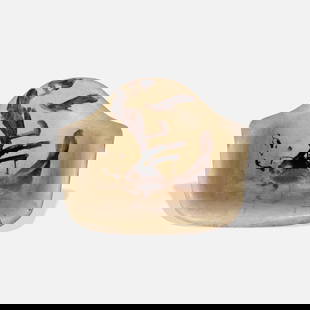 Robert Loughlin, Untitled (Eames Arm Shell): USA, c. 2000-2010 acrylic on molded fiberglass 17” x 24 1/2” x 20” Provenance: Acquired directly from the artist; Collection of Paul Johnson Exhibited: Robert Loughlin