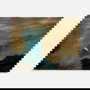 Robert Loughlin, Untitled (Brute in Landscape): USA, c. 2000-2010 oil over found painting on canvas 30” x 24” Provenance: Acquired directly from the artist; Collection of Paul Johnson Exhibited: Robert Loughlin Collection, Paul