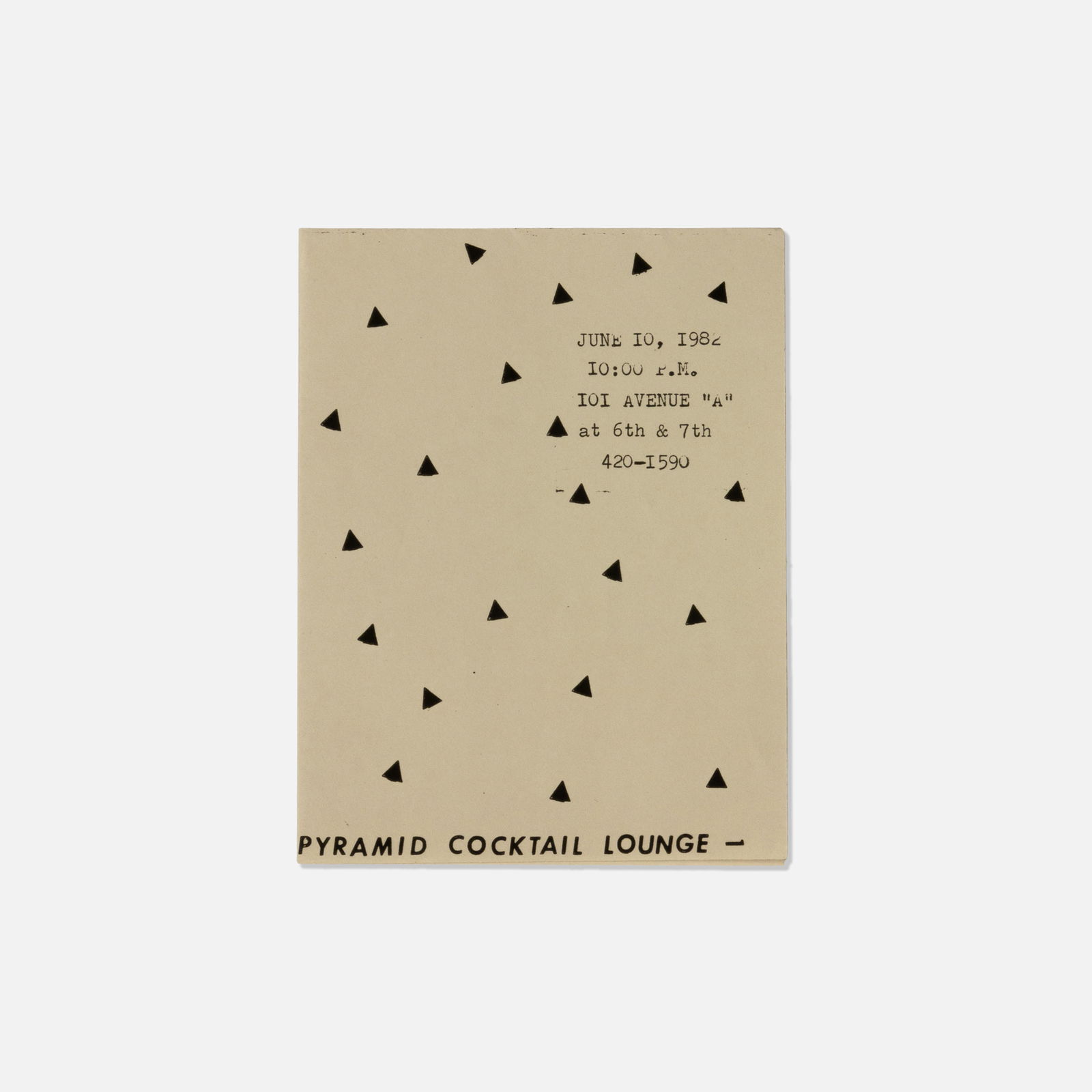 Pyramid Cocktail Lounge, Invitation (1 of 2)