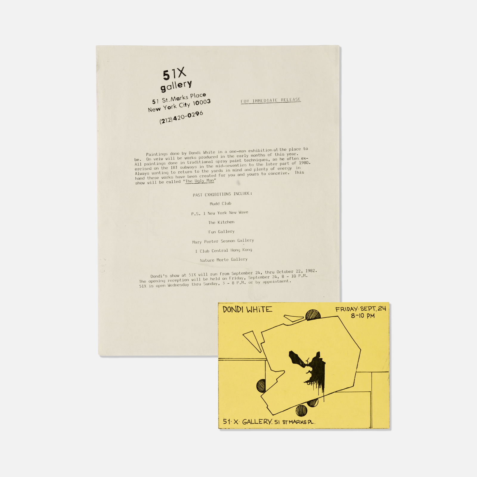 51X Gallery, Dondi White, Press Release and Flyer (1 of 2)