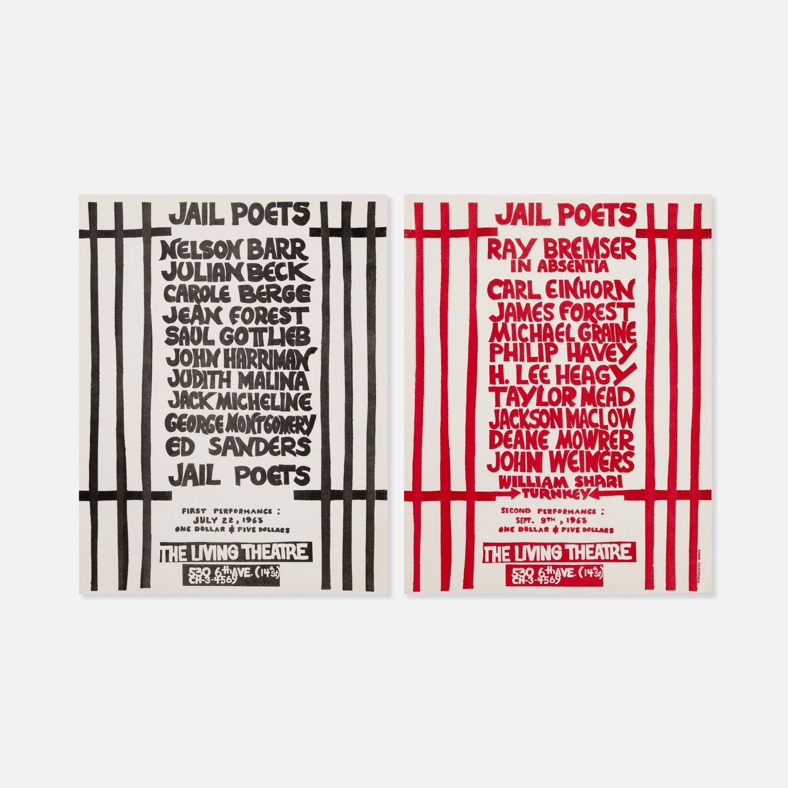 The Living Theatre, Jail Poets, Two Flyers (1 of 1)