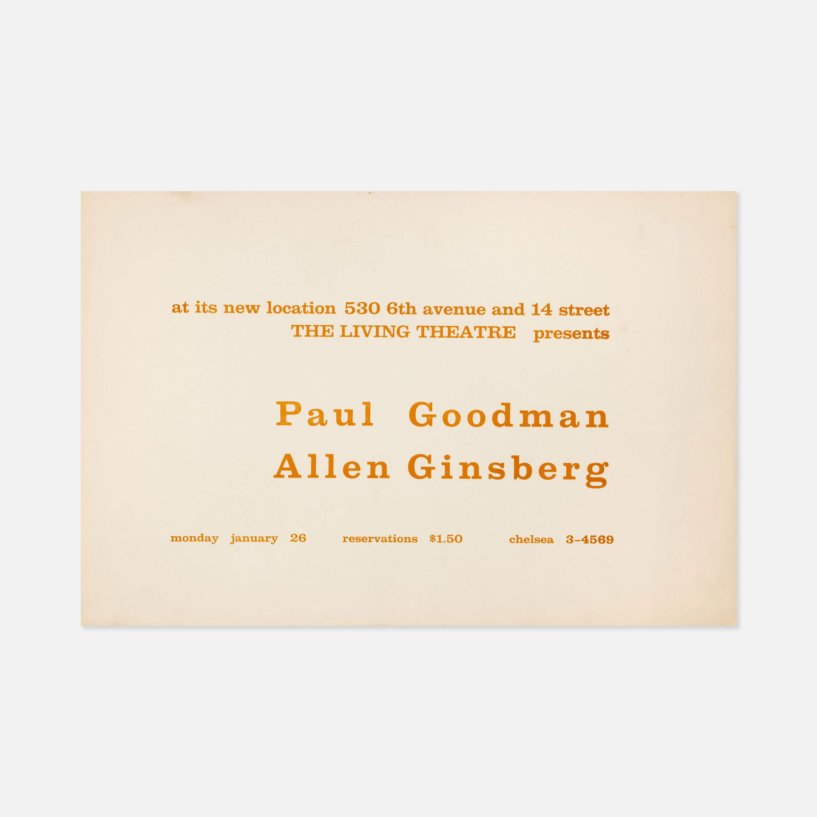 The Living Theatre, Paul Goodman, Allen Ginsberg,  Poster (1 of 1)