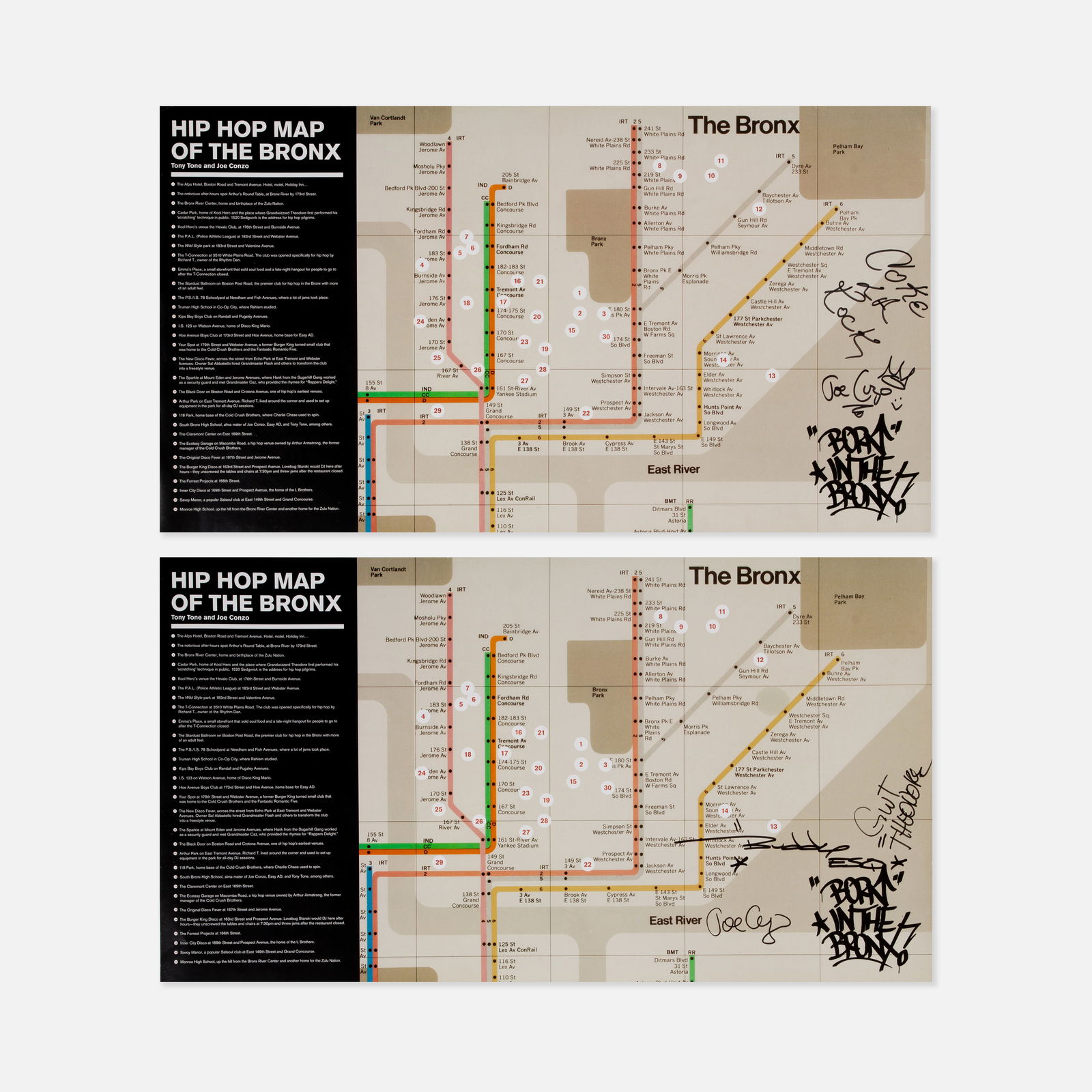 Tony Tone, Joe Conzo, Hip Hop Map of The Bronx, Signed Posters (1 of 1)