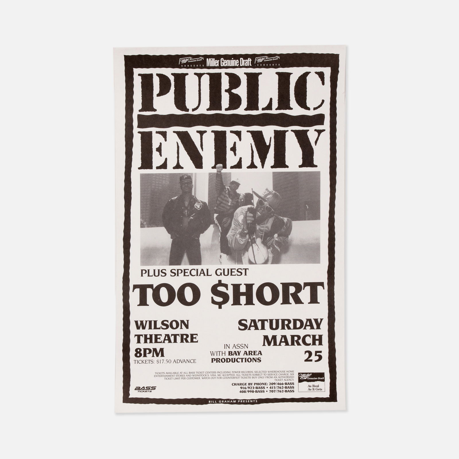 Bill Graham Presents, Public Enemy, Too $hort, Poster (1 of 1)