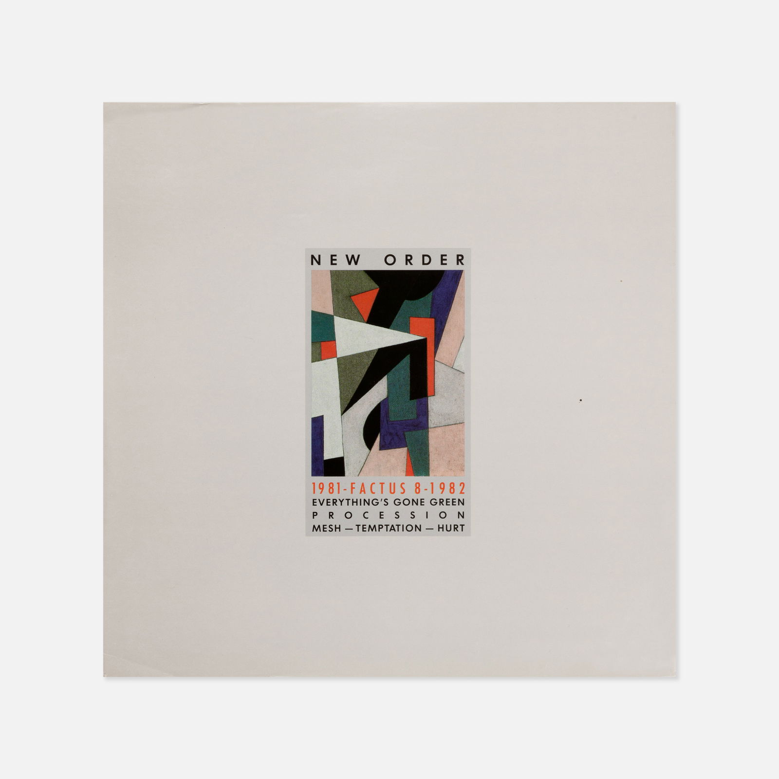 Factory Records, New Order, 1981-1982 Cover Art (1 of 1)