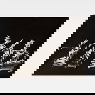 Anonymous, Alwin Nikolais, The Playhouse Dance Company, Prism: USA, c. 1956 8 x 10 in. largest spray paint and grinder on paper Photograph of performers from The Playhouse Dance Company, under director Alwin Nikolais, performing 'Prism', an important