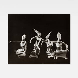 Anonymous, Alwin Nikolais, The Playhouse Dance Company, Prism: USA, c. 1956 8 x 10 in. largest spray paint and grinder on paper Photograph of performers from The Playhouse Dance Company, under director Alwin Nikolais, performing 'Prism', an important