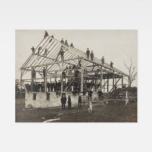 Anonymous, Photograph, Building Construction: USA, Early 20th c. 7 3/4 x 10 in. board silver gelatin print