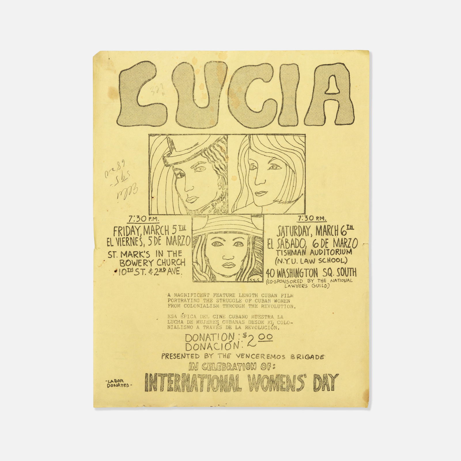 Venceremos Brigade, International Women's Day, Flyer (1 of 1)