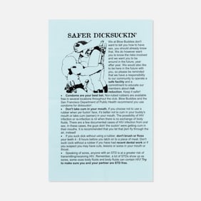 Blow Buddies, Safer Dicksuckin' Leaflet