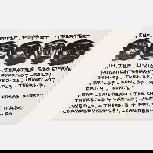 The People Puppet Theater, The Living Theatre, Flyer: NYC, c. 1960s 8 1/2" x 11" printed matter Flyer for a series of performances by The People Puppet Theater at The Living Theatre. The Living Theatre is the oldest experimental theater group in the