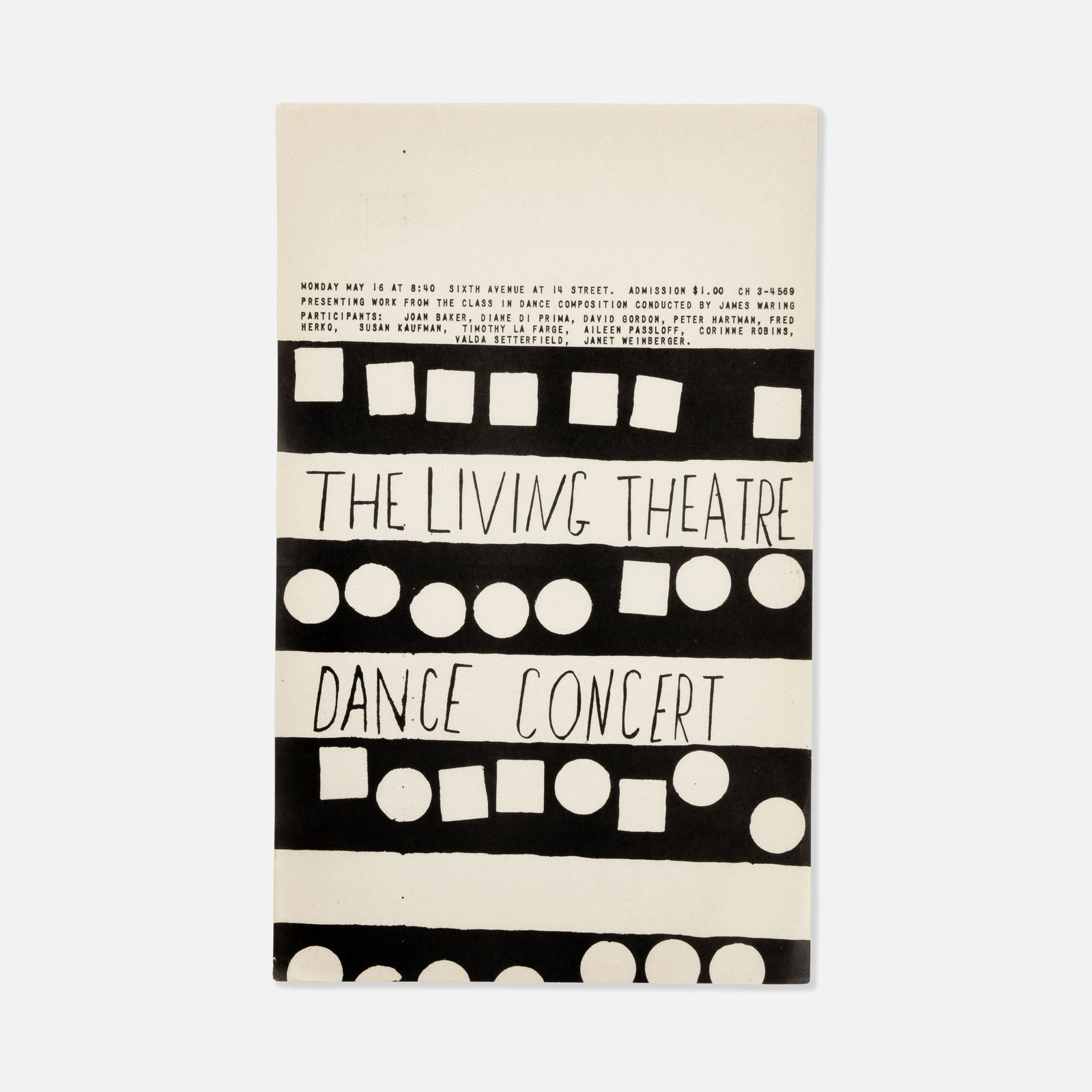 The Living Theatre, Ray Johnson, Dance Concert, Poster (1 of 1)