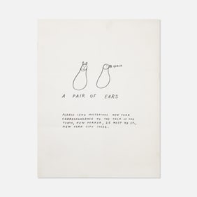Ray Johnson, New York Correspondence School, Pair of Ears Mailer