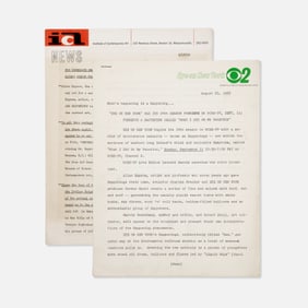 ICA, Eye on New York, Allan Kaprow, Happening Press Releases