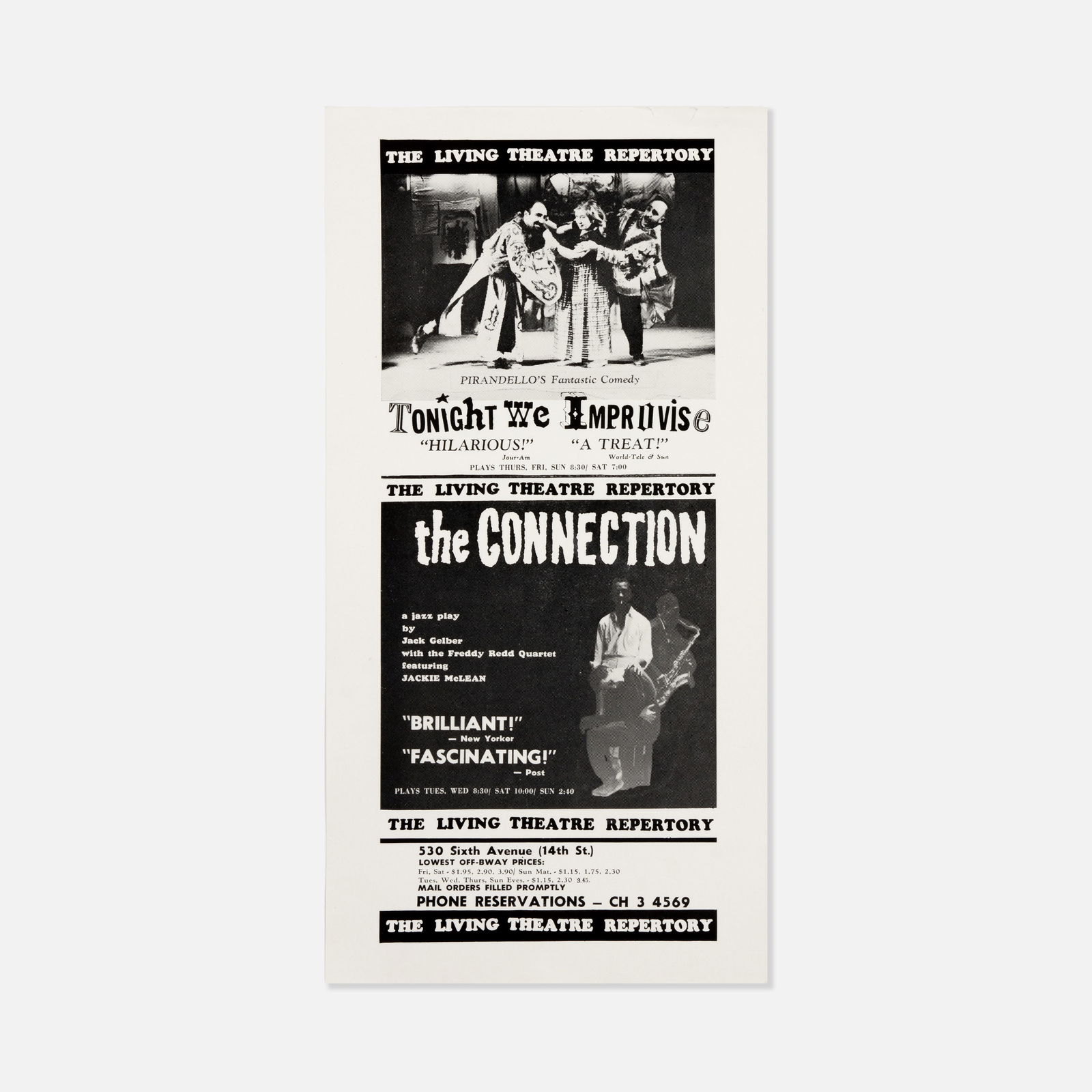 The Living Theater, Double Handbill (1 of 1)