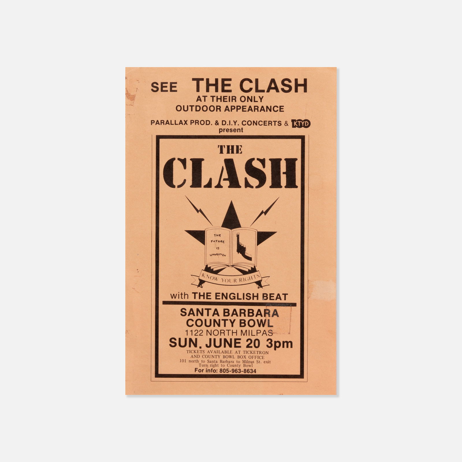 Santa Barbara County Owl, The Clash, Flyer (1 of 1)