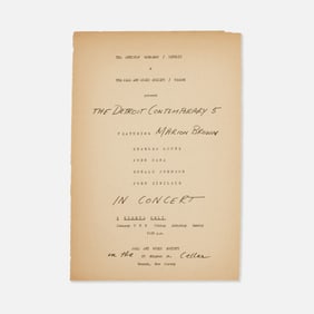 Detroit Contemporary 5, The Artists' Workshop, Jazz Art Music Society, Handbill