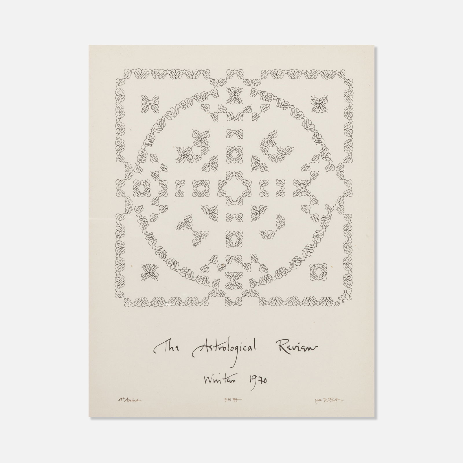 Marian Zazeela, The Astrological Review, Winter 1970 (1 of 2)