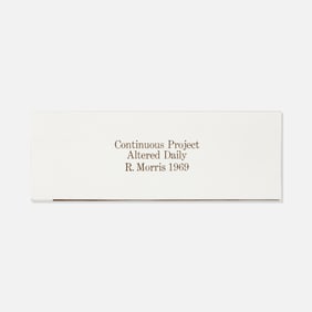 Robert Morris, Multiples, Inc., Continuous Project Altered Daily
