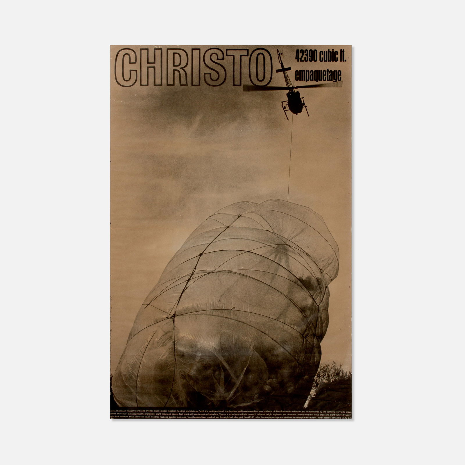 Christo and Jeanne-Claude, 42390 cubic ft., Empaquetage, Signed Poster (1 of 3)