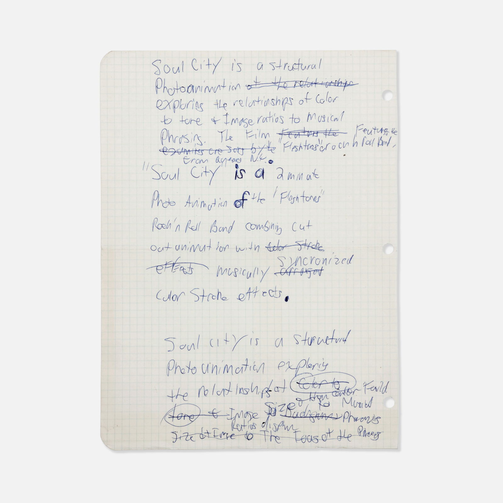 M. Henry Jones, Handwritten Statement for Soul City (1 of 1)