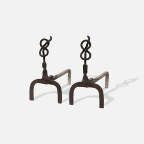 Vernacular, Forged Knot Andirons