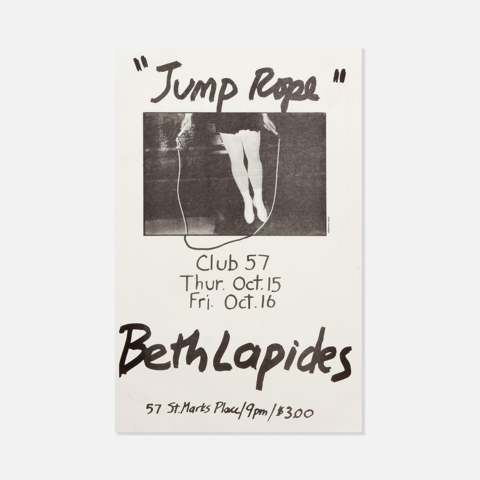 Beth Lapides, Club 57, Jump Rope Poster (1 of 1)