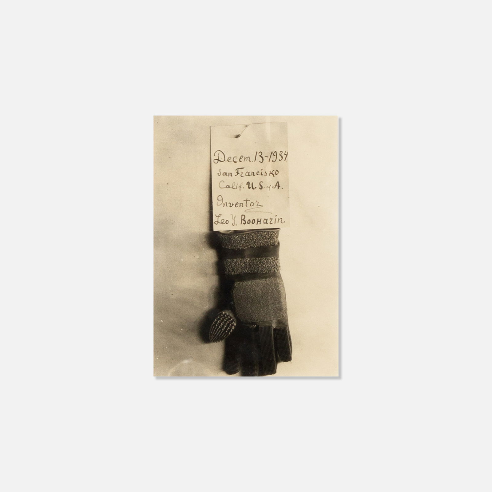 Vernacular, Photograph, Glove with Note (1 of 2)
